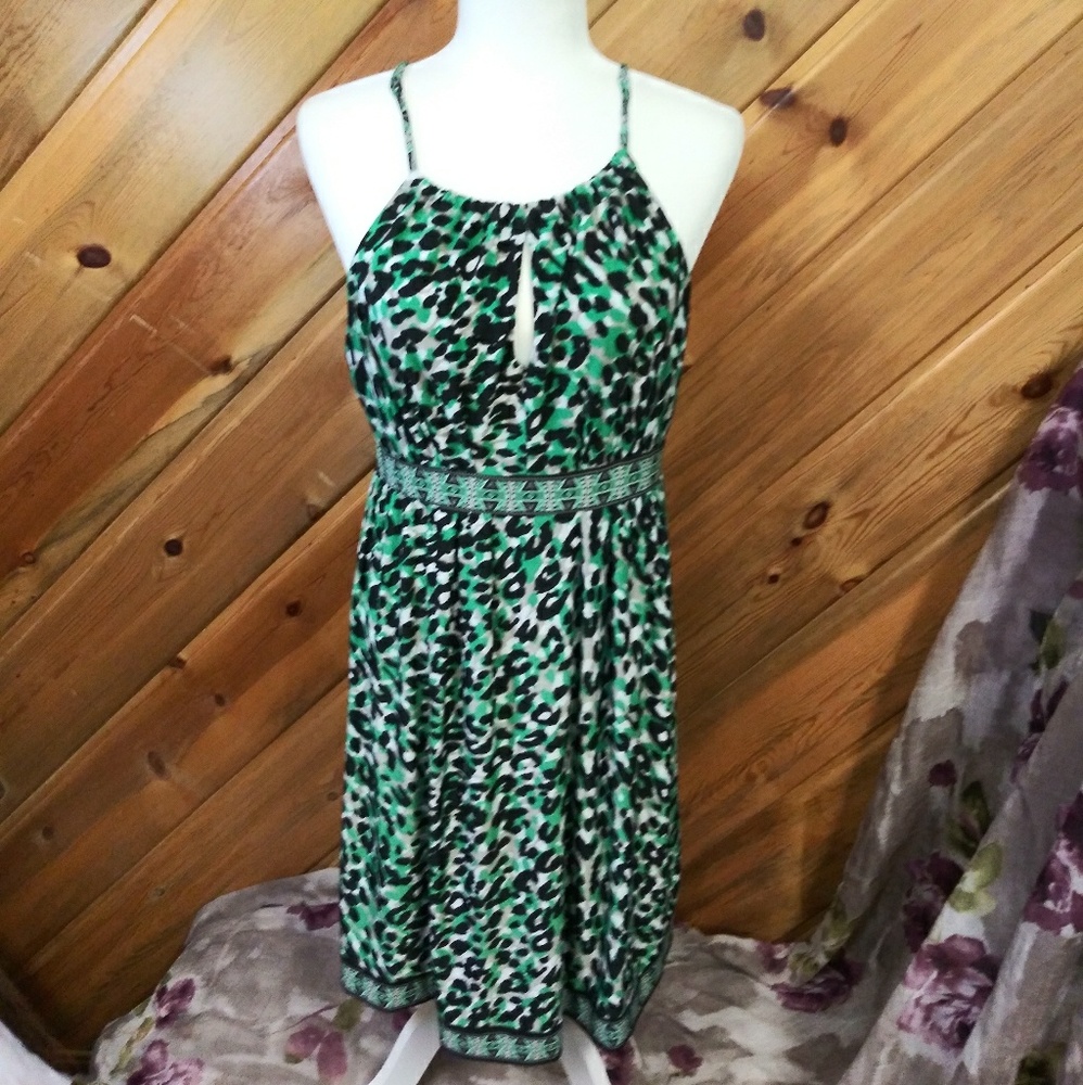 International Concept Green & Black Dress.